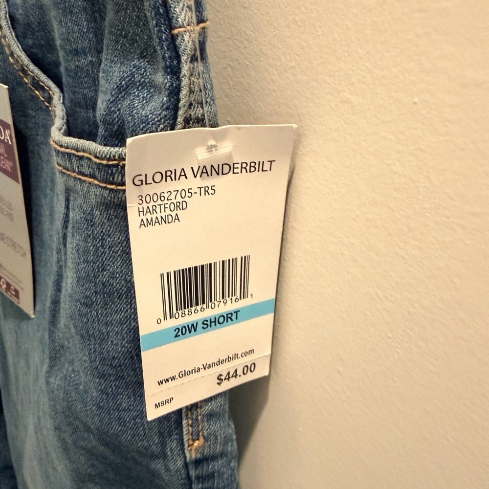 NWT Gloria Vanderbilt Amanda Jeans 20W Short Tapered Classic Rise Stretch Denim - Picture 6 of 12